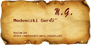 Medveczki Gerő névjegykártya
